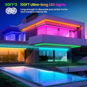 GUPUP 100ft LED Strip Lights with Bluetooth Control