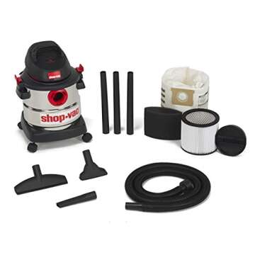 Shop-Vac 5989300 Stainless Steel Wet Dry Vacuum 4.5 Peak HP Stainless Steel Wet Dry Vacuum, 1.25 Inc...