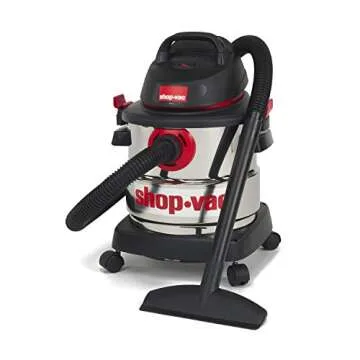 Shop-Vac 5989300 Stainless Steel Wet Dry Vacuum 4.5 Peak HP Stainless Steel Wet Dry Vacuum, 1.25 Inch Diameter x 7 Foot Hose, 6 Ft Cord Length, Ideal for Jobsite, Garage, Car & Workshop