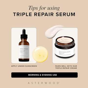 Asterwood Triple Repair Matrixyl 3000 + Argireline + Hyaluronic Acid + Vitamin C Serum for Face - Anti-Aging, Collagen Boosting, Hydrating - Fragrance-Free - 2 Fl Oz