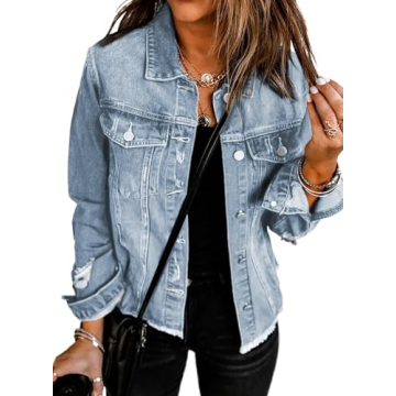 Trendy EVALESS Women's Vintage Denim Jacket - 2024 Fall Fashion