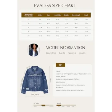 EVALESS Women's Vintage Ripped Denim Jacket Fall 2024