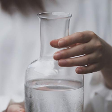 Sizikato 25 Oz Glass Bedside Carafe & Cups Set