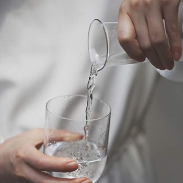 Sizikato 25 Oz Glass Bedside Carafe & Cups Set