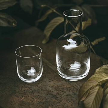 Sizikato 25 Oz Glass Bedside Carafe & Cups Set