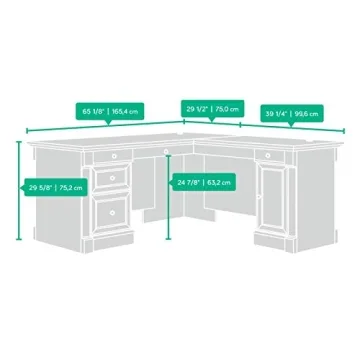 Sauder Palladia L-Desk for Elegant Home Office Setup