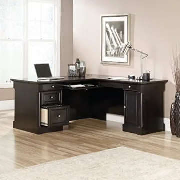 Sauder Palladia L-Desk for Elegant Home Office Setup
