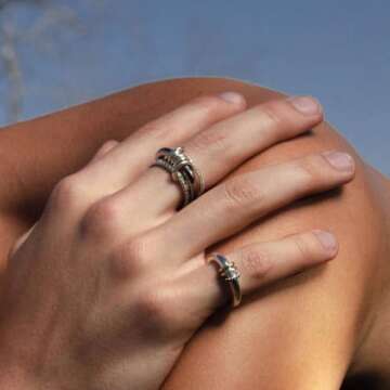 Stylish HOLINSE Stackable Rings for Women, Non-Tarnish