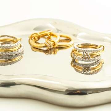 Stylish HOLINSE Stackable Rings for Women, Non-Tarnish