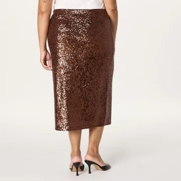 The Drop Women's Sequin Midi Skirt for Festive Occasions
