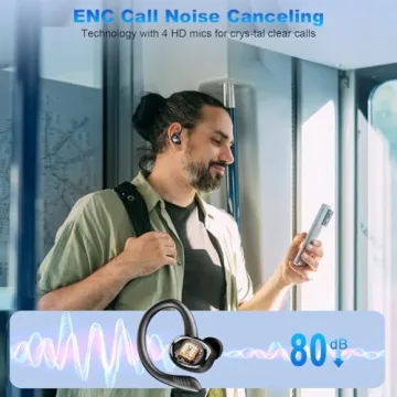 Hupoaf Wireless Earbuds Sport with 50H Battery Life and ENC