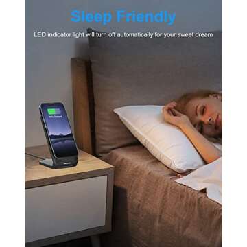 NANAMI Upgraded Fast Wireless Charger, Qi-Certified Wireless Charging Stand Compatible with Samsung Galaxy S24/S23/S22/S21/S20 & Qi Phone Charger for iPhone 16/16 Plus/16 Pro/16 Pro Max/15/14/13/12