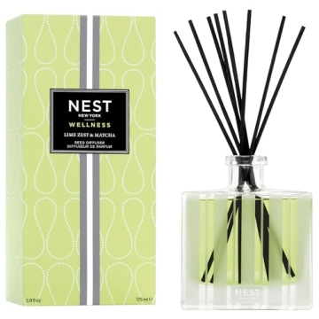 NEST Fragrances Lime Zest & Matcha Reed Diffuser, 5 Fl Oz