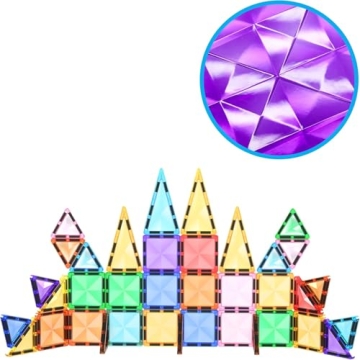 PicassoTiles Magnetic Tiles Building Blocks Mini Size Diamond Series Magnet Toys Travel Size On-The-...