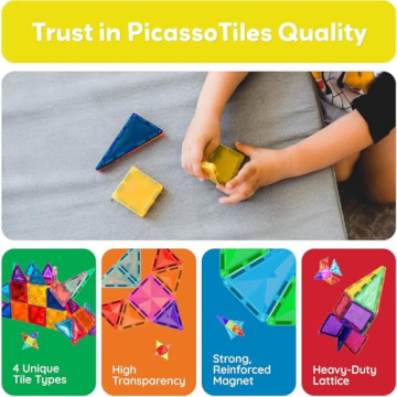 PicassoTiles Mini Magnetic Building Blocks Travel Set