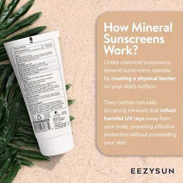 EEZYSUN Mineral SPF 50 Sunscreen | Infused with Aloe Vera | Vegan and Cruelty-Free | Hawaii 104 Reef...