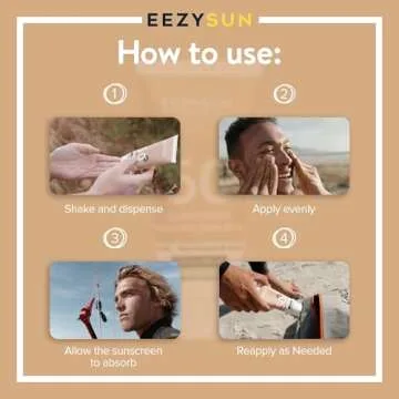 EEZYSUN Mineral SPF 50 Sunscreen | Infused with Aloe Vera | Vegan and Cruelty-Free | Hawaii 104 Reef Act Compliant | Broad Spectrum with UVA/UVB Protection | Natural & Non-Oily | 3.3 FL OZ