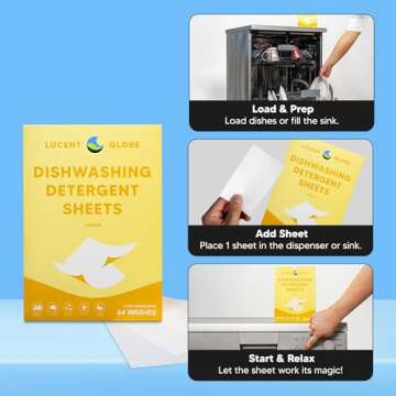 Lucent Globe Dishwasher Detergent Sheets - Eco-Friendly Power