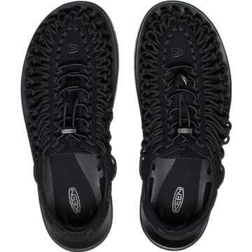 KEEN Men's UNEEK Classic Two Cord Sandals, Black/Black, 11 D (Medium) US