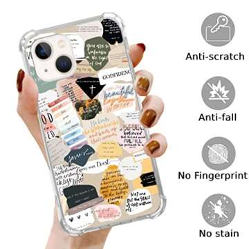 Dohakemuny Inspirational Aesthetic Case Compatible with iPhone 13, Bible Christian Positive Quotes C...