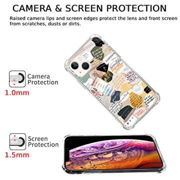 Dohakemuny Inspirational Aesthetic Case Compatible with iPhone 13, Bible Christian Positive Quotes Case for iPhone 13 for Teens Men and Women, Cool Trendy TPU Bumper Case Cover