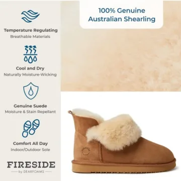 Dearfoams Fireside Genuine Shearling Indoor/Outdoor Boots