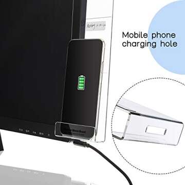 Zonon 2 Pcs Multifunction Computer Monitor Memo Board Computer Message Board Side Panel Desktop Sticky Note Holder Office Decor Women Transparent Memo Phone Holder Left and Right(2 Pieces)