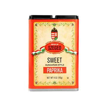 Pride of Szeged Sweet Paprika Powder, Hungarian Style Seasoning Spice, Deep Red, 4 oz. Tin, 1-Count