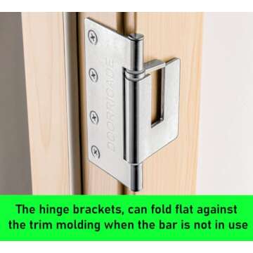 Door Security Bar-by Doorricade-Secure The Entire Width of Your Inward Opening Front Door-Safe Room. Fits Doors 33"-36" Wide.