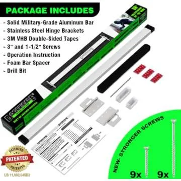 Door Security Bar-by Doorricade-Secure The Entire Width of Your Inward Opening Front Door-Safe Room. Fits Doors 33"-36" Wide.