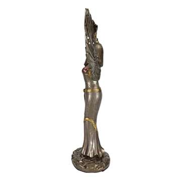Ebros Gift Egyptian Goddess Isis Ra with Open Wings Statue 12" Tall Deity of Motherhood Magic Wisdom and Nature Home Decorative Sculpture Gods of Egypt Accent (Bronze Patina)