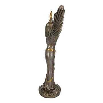 Ebros Gift Egyptian Goddess Isis Ra with Open Wings Statue 12" Tall Deity of Motherhood Magic Wisdom and Nature Home Decorative Sculpture Gods of Egypt Accent (Bronze Patina)