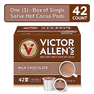 Victor Allen Coffee, Milk Chocolate Hot Cocoa Single Serve Cups, 42 Count