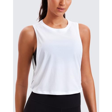 CRZ YOGA Pima Cotton Cropped Tank - Stylish & Breathable