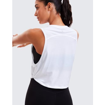 CRZ YOGA Pima Cotton Cropped Tank - Stylish & Breathable