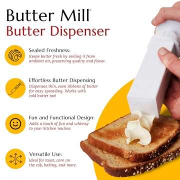 MAX SPACE Butter Mill Butter Dispenser Stick With Tablespoon Gradations- Twist to Spread Thin Butter...