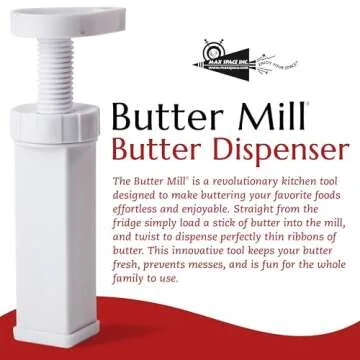 MAX SPACE Butter Mill Butter Dispenser Stick With Tablespoon Gradations- Twist to Spread Thin Butter Ribbons, Keeps Butter & Margarine Fresh Longer - Superior to a Butter Dish -