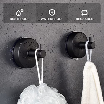 YOHOM Stainless Steel Suction Cup Hooks for Bathroom