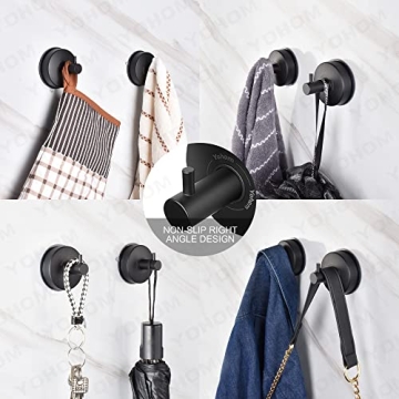 YOHOM Stainless Steel Suction Cup Hooks for Bathroom