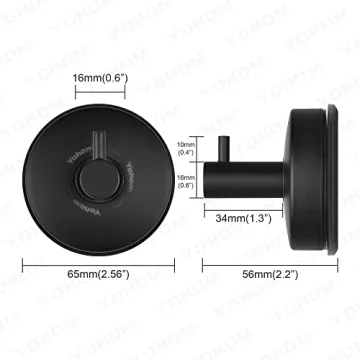 YOHOM Stainless Steel Suction Cup Hooks for Bathroom