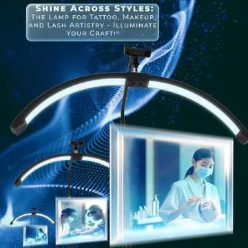 Hi_friend 26 inch Eyelash LED Floor Light, Half Moon Lamp for Eyelash Extension, Arched Lash Light, Esthetician Lighting for Beauty, Skincare, Lashes, Eyebrows, Filming Content Creation