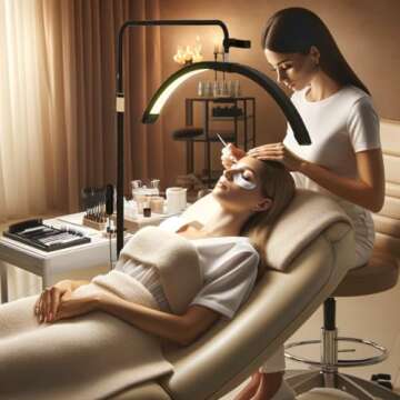 Hi_friend 26 inch Eyelash LED Floor Light, Half Moon Lamp for Eyelash Extension, Arched Lash Light, Esthetician Lighting for Beauty, Skincare, Lashes, Eyebrows, Filming Content Creation