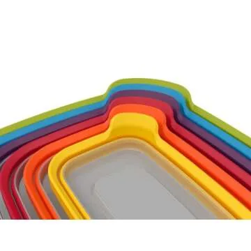 Joseph Joseph Nest Plastic Food Storage Containers Set with Lids Airtight Microwave Safe, 12-Piece, Multi-color