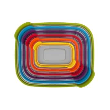 Joseph Joseph Nest Plastic Food Storage Containers Set with Lids Airtight Microwave Safe, 12-Piece, Multi-color