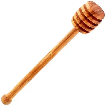 Handcrafted Eddingtons HIC Olive Wood Honey and Syrup Dipper, Elegant 6.5-Inch Kitchen Tool