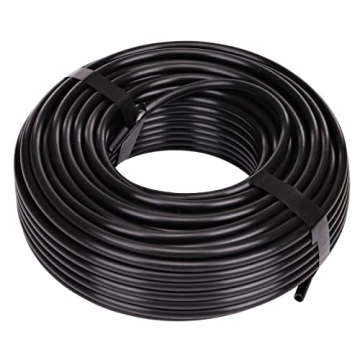 Raindrip 016010T 1/4 in. Drip Irrigation Supply Tubing, 100 ft, Black Polyethylene, Efficient Garden...
