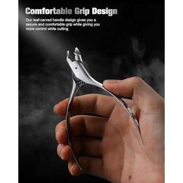 FERYES Wide Jaw Thick Toenail Clippers Thick Toenails - Precision Stainless Steel Toe Nail Clippers for Thick Nails for Seniors with Catcher - Silver