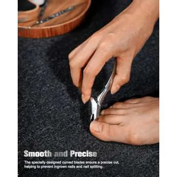 FERYES Wide Jaw Thick Toenail Clippers Thick Toenails - Precision Stainless Steel Toe Nail Clippers for Thick Nails for Seniors with Catcher - Silver