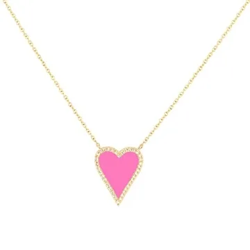 JINGDR Heart Necklace for Women: Trendy Gold Plated Pendant Jewelry
