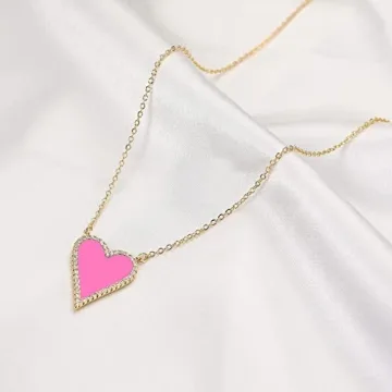 JINGDR Heart Necklace: Trendy Gold Plated Pendant Jewelry